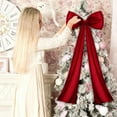 thumbnail image 4 of 20 x 47 Inches Extra Large Christmas Tree Topper Bow, Christmas Wine Red Stain Bow Giant Xmas Wreath, Christmas Decorations for Tree Topper Door Home Wall Party Holiday Birthday Wedding, 4 of 7
