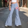 thumbnail image 2 of XUANTAOO Girls Flare School Uniform Pants Fashion Girls Back to School Clothes Pants for Girls 7-8 Years, 2 of 6