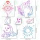 thumbnail image 3 of Plantilla de tarot de 6,3 pulgadas con patrón lunar, ojo de demonio, carta solar, reutilizable, de acero inoxidable, para dibujar y pintar., 3 of 9