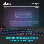 Adesso EASYTOUCH1300 Mechanical Gaming Keyboard Wired/Wireless/Bluetooth