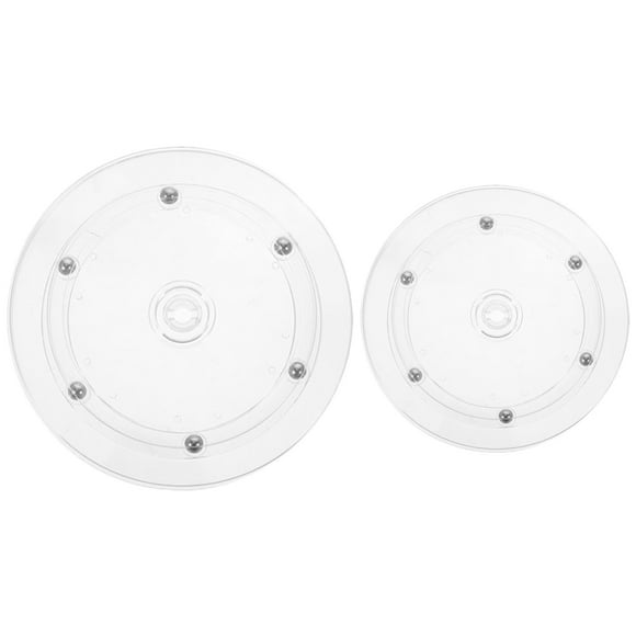 2 pcs Plastic Turntable Display Turntable Rotation Turntable Transparent Display Turntable