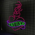 thumbnail image 4 of Handmadetneonsign Tattoo Neon Sign, Vertical Tattoo Open Store Wall Art Decor, Tattoo Studio Wall Decor, 4 of 5