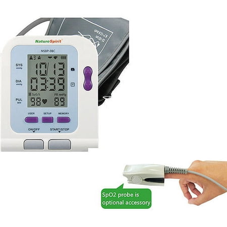 NatureSpirit Advanced Digital Blood Pressure and Heart Rate Monitor with Analytical Software & Oximeter Port