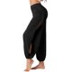 thumbnail image 4 of Pantalones Harem de Yoga para Mujeres INSPIRE CHIC con Abertura Lateral, Joggers, Cubierta de Playa, Pantalones de Entrenamiento, Sudaderas L Negros, 4 of 5