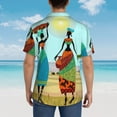 thumbnail image 6 of Balery African Women Print Men's Hawaiian Shirts Short Sleeve Beach Shirt Relaxed Fit Vacation Button Down Shirts-XX-Large, 6 of 9