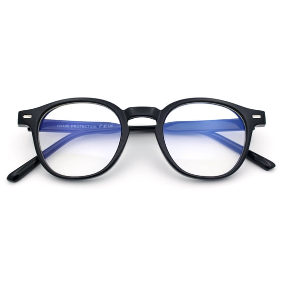Classic Urban Hipster Keyhole Plastic Blue Light Filter Screen Glasses [Black]
