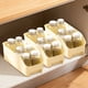 thumbnail image 4 of Caja de almacenamiento para cocina y hogar | Cesta organizadora de plástico beige, blanco y transparente | Contenedor plegable compacto y compacto para guardar aperitivos, condimentos y artículos, 4 of 6