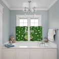 thumbnail image 3 of 2 Panels Kitchen Tier Curtains 39 Inch Length, St. Patrick's Day Grommets Window Treatment Curtain, Lucky Shamrock Gnomes Green Plaid Vintage Thermal Curtains Drapes for Living Room/Bathroom, 3 of 9