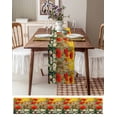 thumbnail image 3 of Boanket Spring Botanical Table Runner - 120 Inch Long, Kitchen Dining Table Runner Dresser Scarves, Modern Watercolor Daisy Poppy Flower Bees Farmhouse Decor for Coffee Tables Wedding Party Banquet, 3 of 8