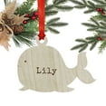 thumbnail image 2 of Koyal Wholesale Personalized Laser Engraved Wood Children's Christmas Ornament, Typewriter Print, Whale, 1-Pack, 2 of 2