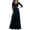 Navy, variant on Wedding Guest Dresses for Women Evening Gown Appear Thin Three-Quarter Sleeve Lace V-Neck Lace Stitching Waist Length Dress Cocktail Dresses 2023 Navy