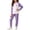 c01Purple, variant on Hduncf Girls 2 Piece Thermal Sets ColorBlock Long Sleeve Shirt Elastic High Waist Pants Kids Fall Casual Cute Athletic Outfits Pink 3-4 Years