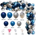 thumbnail image 2 of Conjunto de cadena de globos plateados y azules metálicos, decoración para fiesta de graduación y cumpleaños con tema para hombres, 2 of 5