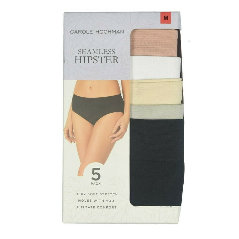 Carole Hochman Ladies' Seamless Hipster Panties 5-Pack, Misty Rose Medium 
