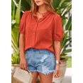 thumbnail image 4 of Camisa PRETTYGARDEN Naranja de Algodón con Botones XXL, 4 of 8