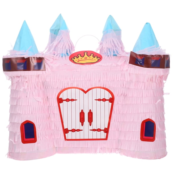 Piñata de castillo de princesa para fiesta de cumpleaños infantil, contenedor para dulces colgantes, piñata para niñas, decoración y juego para fiesta temática de princesas
