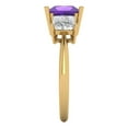 thumbnail image 3 of 2.5 ct Princess Cut Natural Amethyst Three-Stone Engagement Ring for Women in 18K Yellow Gold, 3 of 5