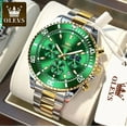 thumbnail image 2 of OLEVS Men's Stainless Steel Strap Waterproof Multifunctional Three-eye Quartz Watch, 2 of 8
