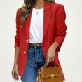 thumbnail image 5 of UYISJ Blazers for Women Business Casual Notch Lapel Button Down Suit Jacket Long Sleeve Open Front Work Blazers with Pockets Red S, 5 of 8