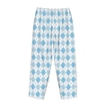 thumbnail image 5 of Sigee Blue and White Squares Print Women's Soft Pajama Pants - Breathable and Comfortable Lounge Sleep Bottoms with Elastic Waistband and Pockets-, 5 of 9