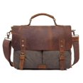 thumbnail image 2 of Bolso de hombro de cuero de lona para hombre, bolso de mensajero Vintage, bolso de viaje escolar Sharpla Bolso Hombre, 2 of 4