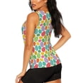 thumbnail image 3 of Balery colorful easter eggs Camiseta sin mangas estampada ligera para mujer, tops de entrenamiento sin mangas, camisetas de yoga transpirables de secado rápido.-Large, 3 of 7