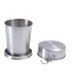 thumbnail image 3 of Taza de agua plegable de acero inoxidable, taza retráctil de viaje portátil para exteriores,, 3 of 6
