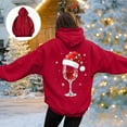 thumbnail image 4 of larppty Hoodies for Women Oversized Christmas Sweatshirt Loose Fit Cute Hoodie Drawstring Fall Pullover with Pocket (Red, 3XL), 4 of 8