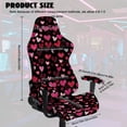 thumbnail image 2 of SCRAWLGOD Valentine's Day Decor Heart Spiral Print Pink Black 4 PCS Gaming Chair Covers Slipcovers Non-Slip Gamer Chair Cover Stretchable Rotating Armchair Covers with Armrest Covers, 2 of 7