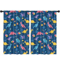 Blackout Kids Curtains,Blue Cartoon Dinosaurs Balloons Pattern Childrens Insulated Curtains Set Of 2,Bedroom Essentials,Toddler Room Decor 52"x84"