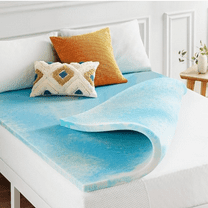 Mattress 2 Inch Swirl Gel  Cooling Ai Flow Memory Foam Mattress Topper, Dorm Essentials, Full