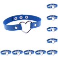 thumbnail image 1 of Guardurnaity Collar colorido multicolor dulce regalo estilo japonés gargantillas de cuero diseño Simple fiesta Prop corazón gargantilla zafiro Zafiro 10Conjunto, 1 of 6