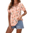 thumbnail image 5 of OutfitShow Summer Square Neck Tops for Women Puff Short Sleeve Shirts Dressy Casual Tunic Blouses, 5 of 8