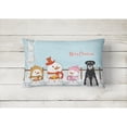 thumbnail image 2 of Carolines Treasures BB2365PW1216 Merry Christmas Carolers Standard Schnauzer Black Grey Canvas Fabric Decorative Pillow,, 2 of 3