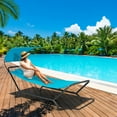 thumbnail image 2 of Gymax Chaise Lounge Bed w/ Detachable Sunshade Canopy Hammock w/ Rustproof Metal Stand Blue, 2 of 10