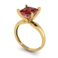 thumbnail image 2 of 2.5 ct Princess Cut Natural Garnet Solitaire 18K Yellow Gold Womens Engagement Ring, 2 of 5