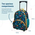 thumbnail image 4 of Wildkin Kids Rolling Luggage for Boys and Girls, Carry on Luggage Size is Perfect for School and Overnight Travel, Measures 16 x 12 x 6 Inches (Jurassic Dinosaurs), 4 of 7