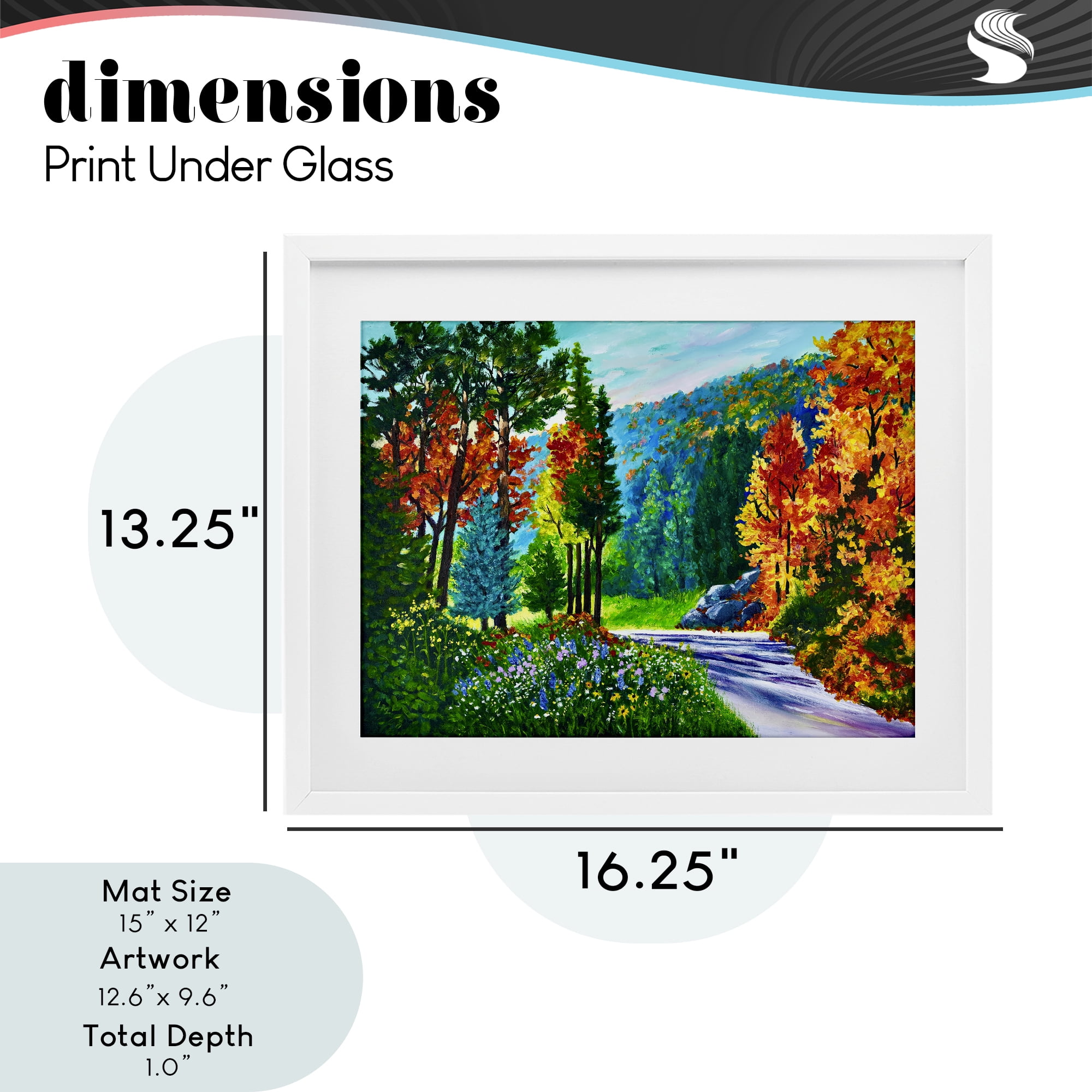 Stupell Industries Sunlit Autumn Woodland Pathway White Framed Print Under Glass, design by Lee Ann Zirbes
