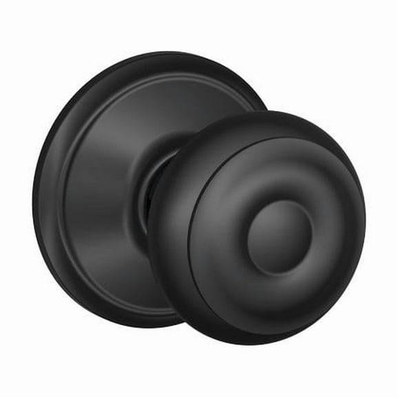 Schlage F-Series Georgian Matte Black Passage Knob Right or Left Handed