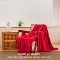 thumbnail image 3 of RUIKASI Fleece Red Blanket Throw - Fluffy Throw Size Blanket for Sofa, Small Warm Travel Blanket Sofa, Office, 50x60 Inches, 3 of 9
