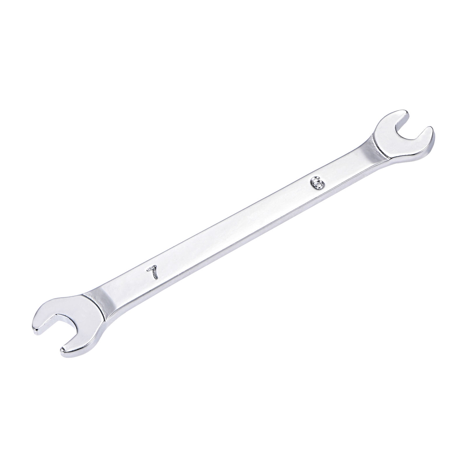 Unique Bargains Thin Open End Wrench Metric Mirror Chrome Plated High Carbon Steel 6mm x 7mm