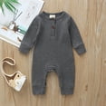 thumbnail image 4 of Izhansean Newborn Baby Boy Girl Long Sleeve Knitted Romper Jumpsuit One-Pieces Clothes Gray 3-6 Months, 4 of 8