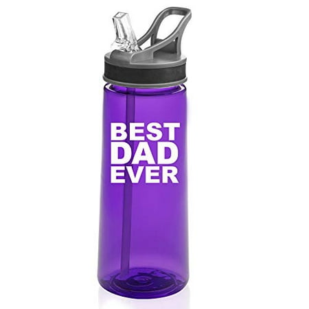 22 oz. Sports Water Bottle Travel Mug Cup With Flip Up Straw Best Dad Ever