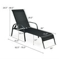 thumbnail image 3 of Goplus Patio Chaise Lounge Outdoor Folding Recliner Chair w/ Adjustable Backrest Black, 3 of 11
