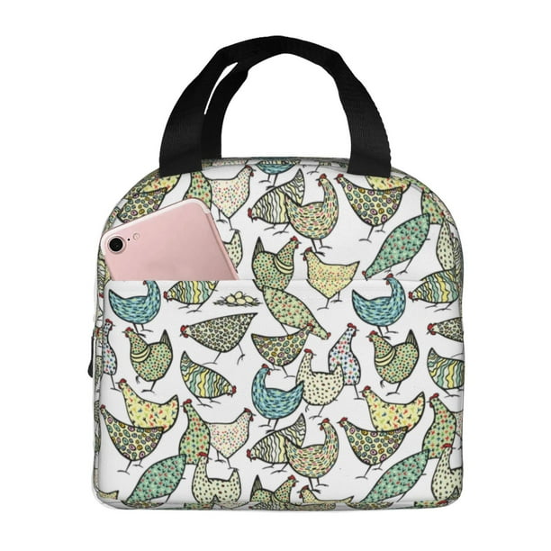 Easygdp Funny Chicken Bolsa Térmica Premium - Tela Oxford Impermeable, Gran Capacidad, Bolsillo Frontal, Unisex para Trabajo, Escuela, Actividades al Aire Libre y Picnics