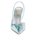 thumbnail image 3 of FSJ Women Fashion Clear Pointed Toe Slingback Chic V-shape Cutout Sandals Slip On Elastic Strap Unique Chain Heels Pumps Party Dress Shoes Size 14 Blue, 3 of 5