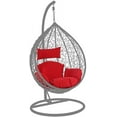 thumbnail image 2 of Island Gale® Hanging Chair Deep Seat Cushion Set Included Headrest and Armrest - Outdoor Porch Backyard Patio Hammock Swing Furniture Replacement Cushions (Red), 2 of 4