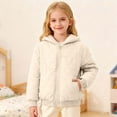 thumbnail image 2 of Curuila Child Toddler Girls Coat With Zipper Long Sleeve Solid Color Hooded Fleece Jacket For Girls Winter Warm Fashionable Outerwear Size 9-10 Years, 2 of 7