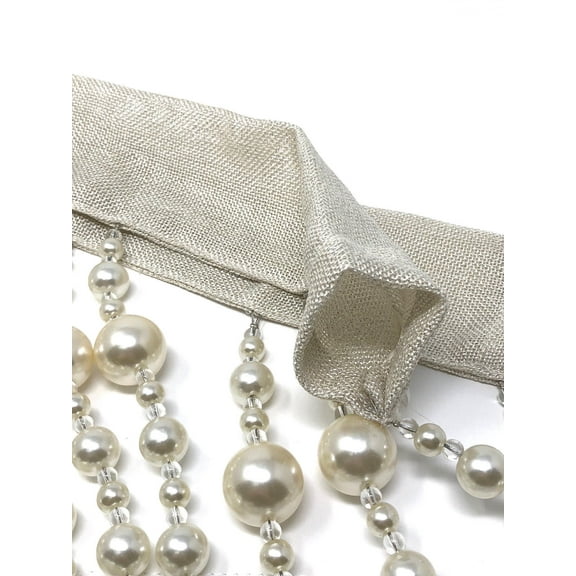 Regal Home Collections Premium Luxury Pearl Beaded Window Curtains - 84 in. Long