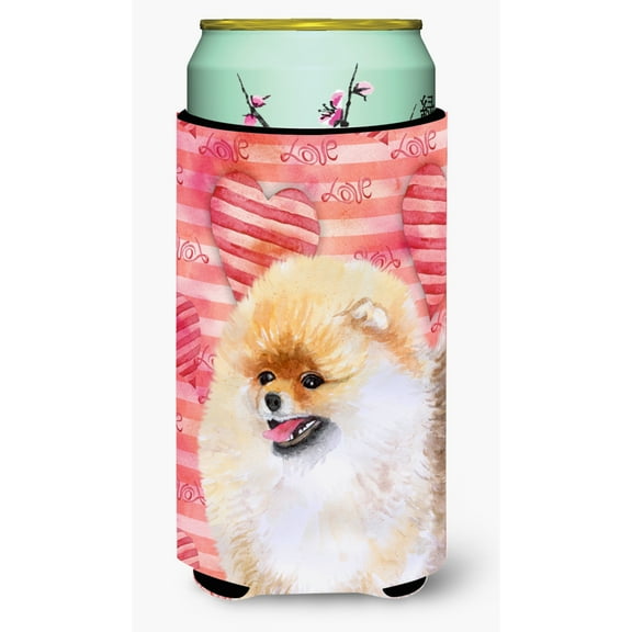 Carolines Treasures BB9769TBC Pomeranian Love Tall Boy Beverage Insulator Hugger  Tall Boy multicolor